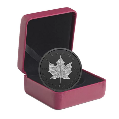 2020 Silver Maple Leaf Double-Incuse Rhodium-Plate $20 1 oz Coin Box/OGP