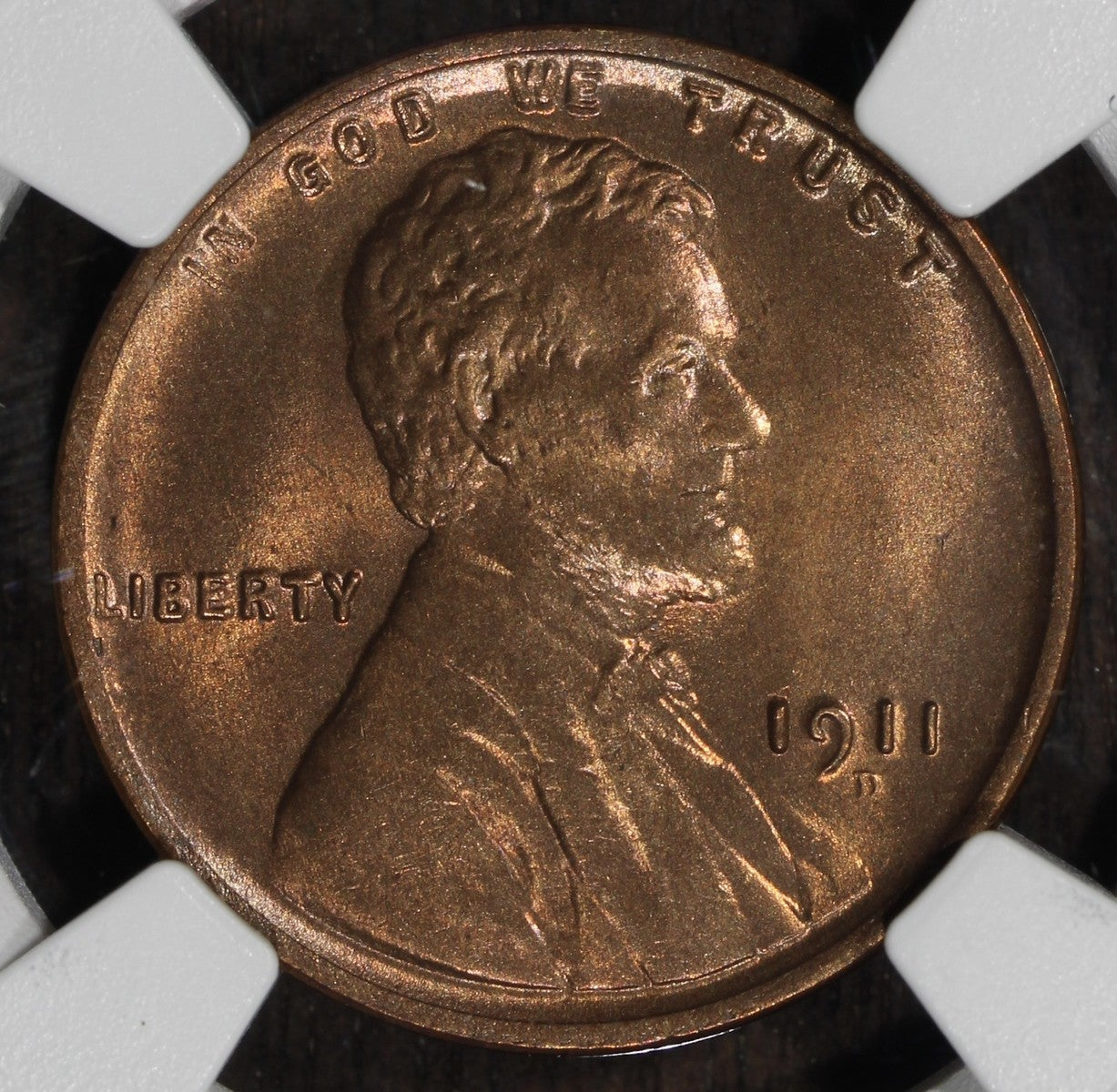 1911-D (MS65 RB) Lincoln Cent 1C NGC - Better Date Gem