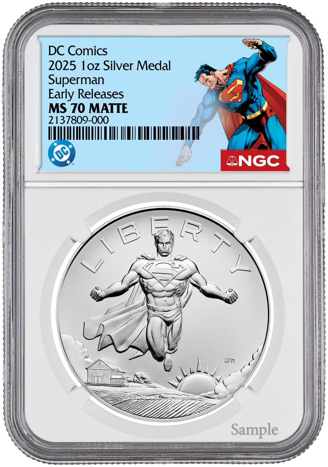 2025 (MS70) 1 oz Superman Silver Medal NGC ER - US Mint DC Comics