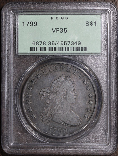 1799 (VF35) Draped Bust Silver Dollar $1 PCGS OGH - Old Holder