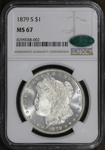 1879-S (MS67 CAC) Morgan Silver Dollar $1 NGC - Pristine Gem