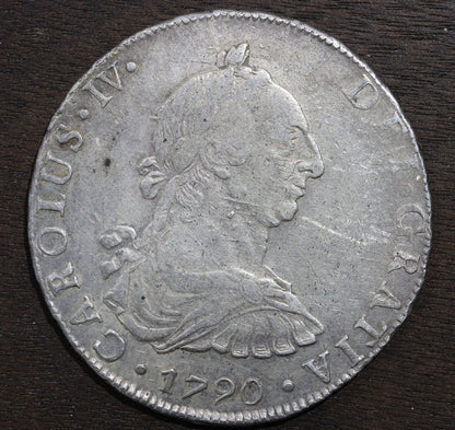 1790-Pts Spanish Empire Bolivia Silver Colonial 8 Reales 8R - Potosi Mint XF