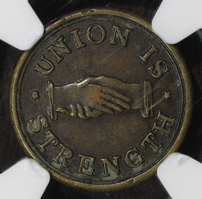 1846 (AU55) DO YOUR DUTY Brass Token NGC - R-Y4 Beehive