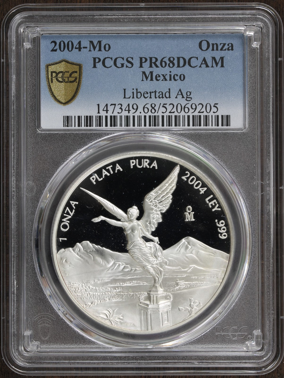 2004-Mo (PR68 DCAM) Proof Silver 1 oz Mexico Libertad Onza PCGS