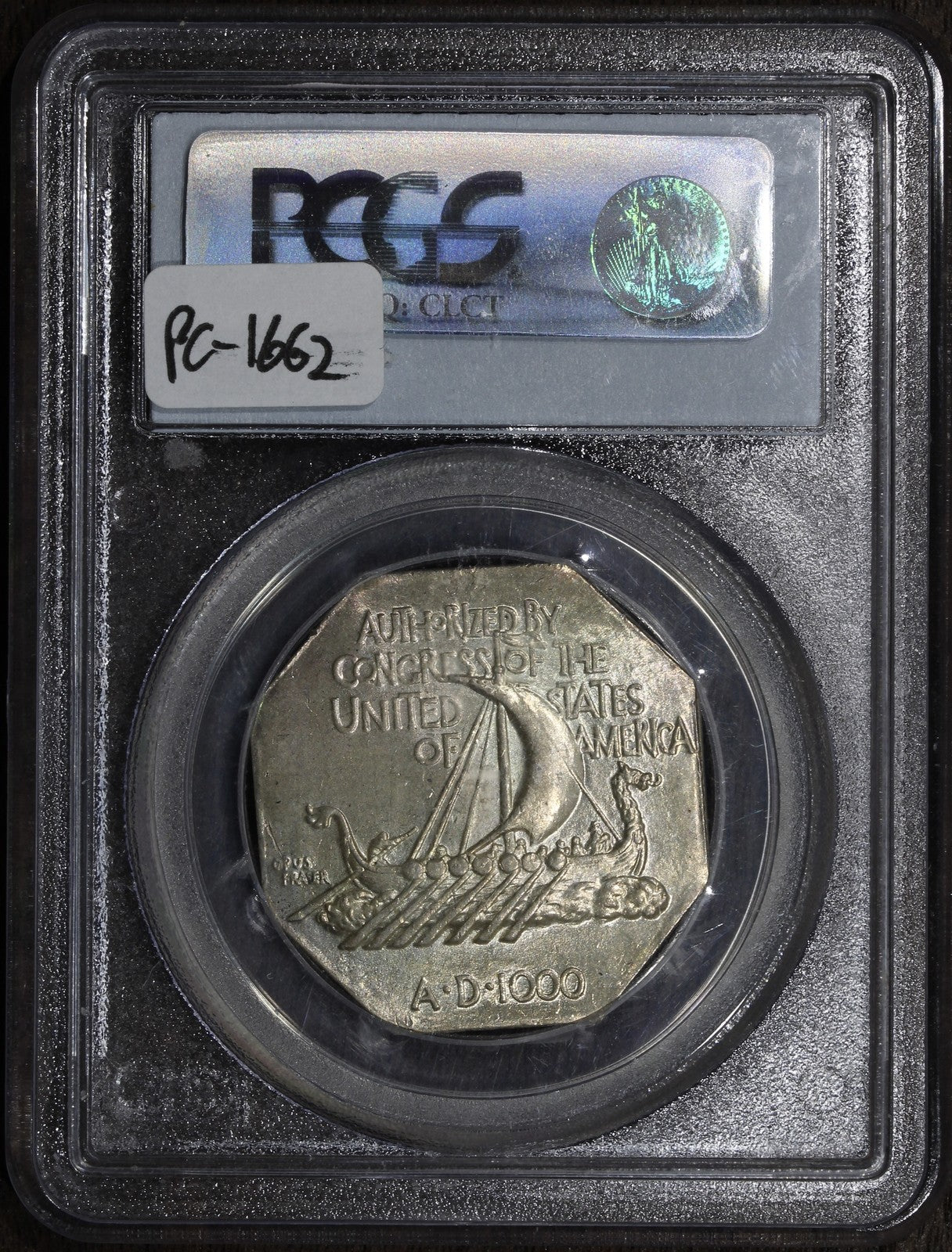 1925 (MS64 CAC) Norse American Silver Medal PCGS - Thick