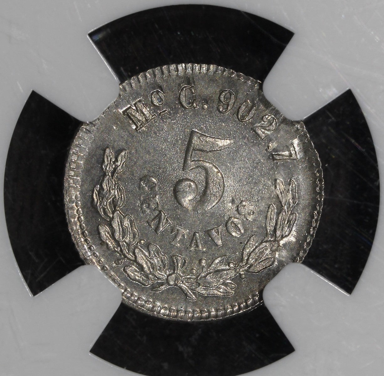 1869/8-Mo (MS64) Mexico 5 Centavo 5C NGC - Clear Overdate