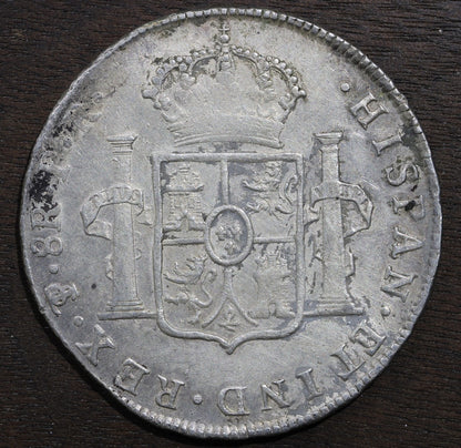 1790-Pts Spanish Empire Bolivia Silver Colonial 8 Reales 8R - Potosi Mint XF