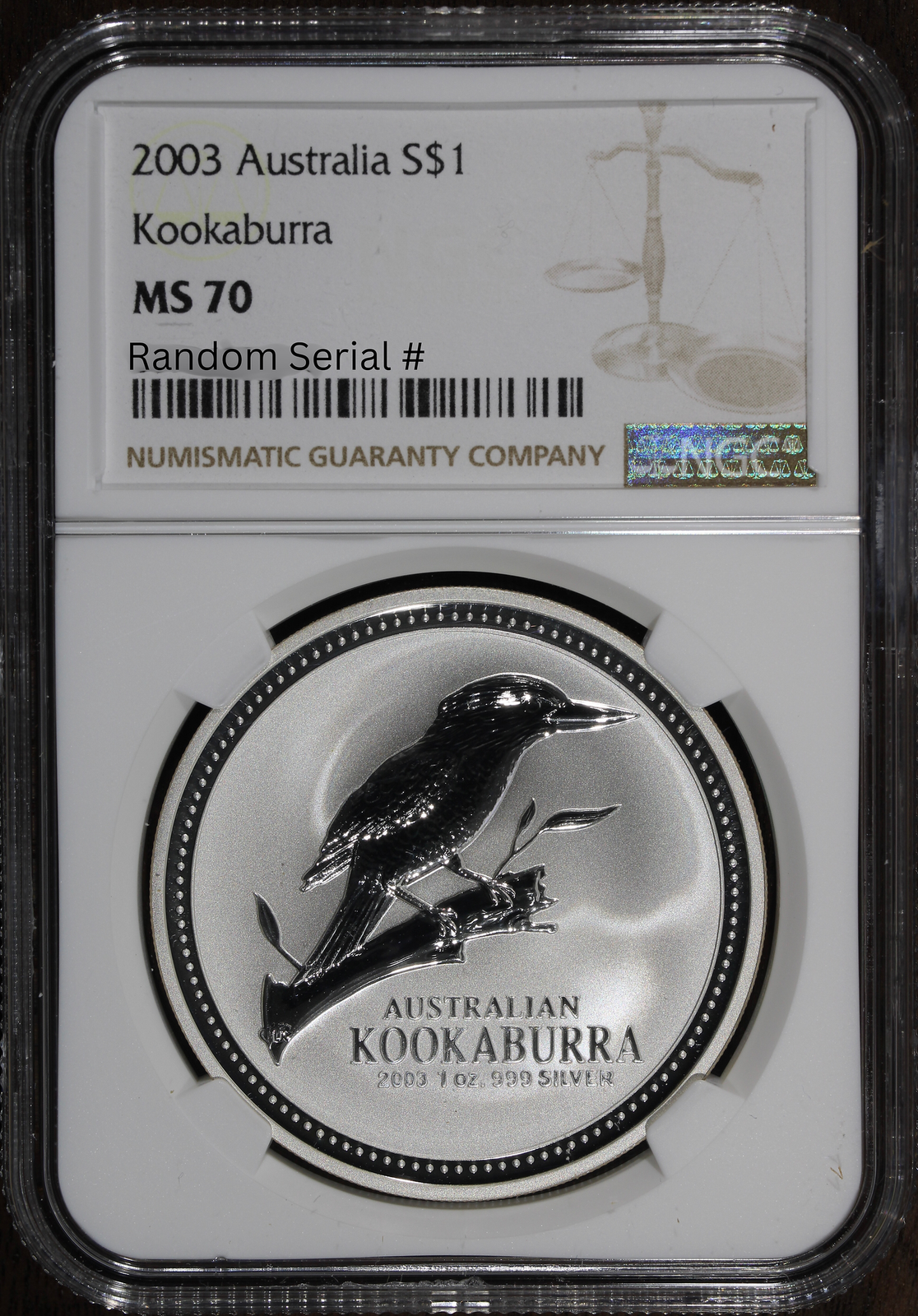 2003 (MS70) 1 oz Silver Australia Kookaburra $1 NGC