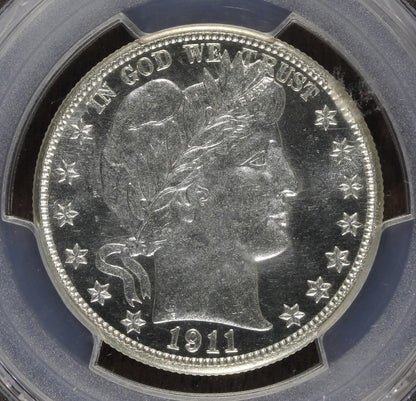 1911-D (MS66 CAC) Barber Half Dollar 50C PCGS - Proof Like Fields!