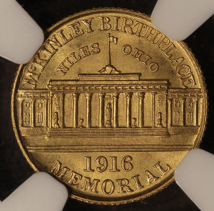 1916 (MS65 CAC) McKinley Commemorative Gold Dollar g$1 NGC
