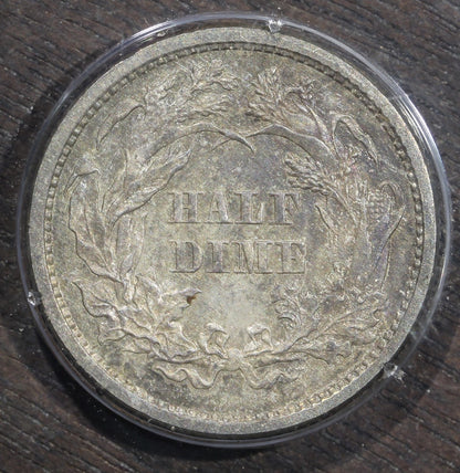 1860 (PR65) Proof Seated Liberty Half Dime H10C PCGS Rattler