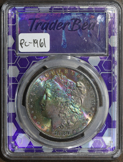 1880-S (MS66) Morgan Silver Dollar $1 PCGS - MONSTER RAINBOW TONING