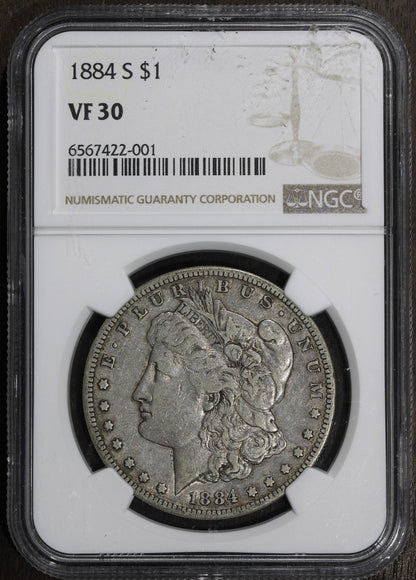 1884-S (VF30) Morgan Silver Dollar $1 NGC