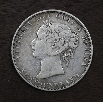 1898 Newfoundland Canada Silver 50 Cents - Queen Victoria Portrait