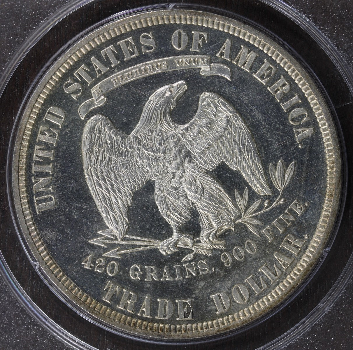 1881 (PR61 CAC) Proof Trade Silver Dollar $1 PCGS Rattler - Great Contrast