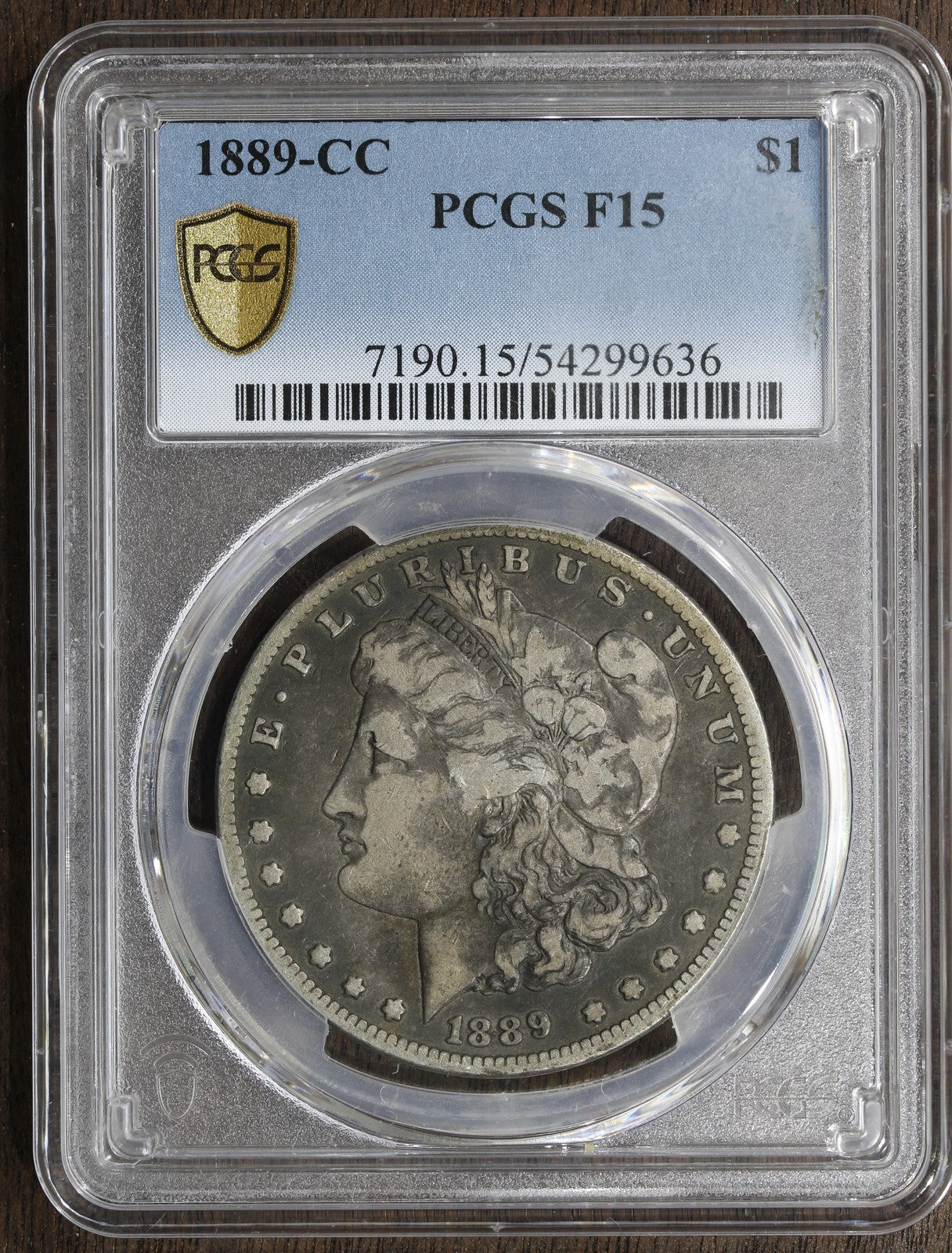 1889-CC (F15) Morgan Silver Dollar $1 PCGS - KEY DATE Carson City