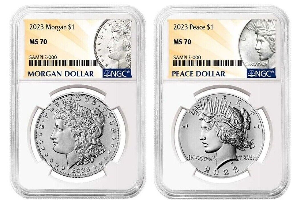 6 Coin Set - 2023 Morgan & Peace Silver Dollars $1 NGC (MS PF RP 70)