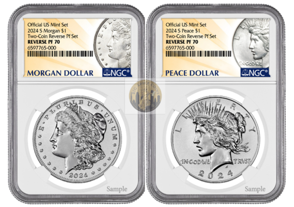 2024-S (Rev PF70) Reverse Proof Morgan & Peace Dollars NGC