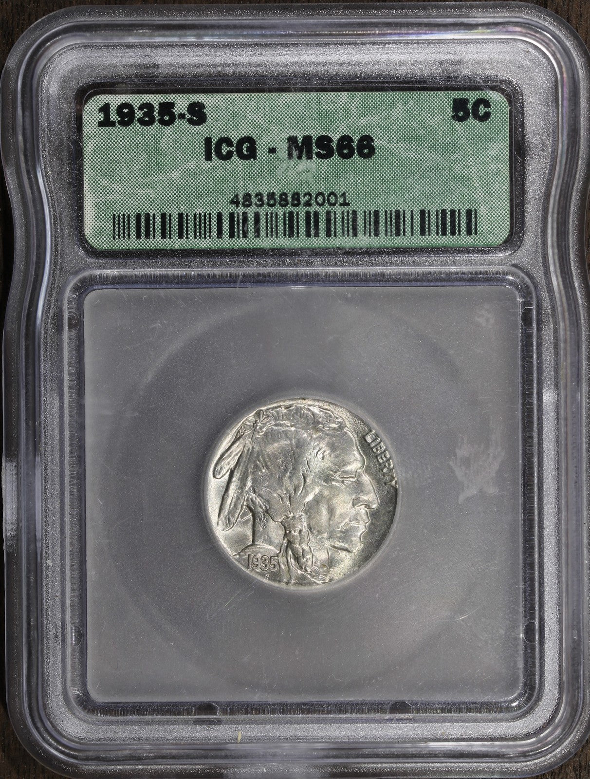 1935-S (MS66) Buffalo Nickel 5C ICG - Better Date Gem