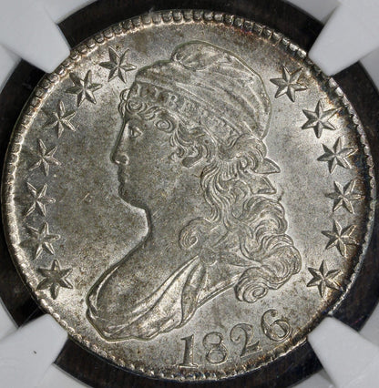 1826 (MS62) Capped Bust Half Dollar 50C NGC - Tough in Mint State