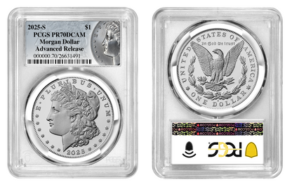 2025-S (PR70) Proof Morgan & Peace Silver Dollar (2 Coin Set) AR PCGS Presale