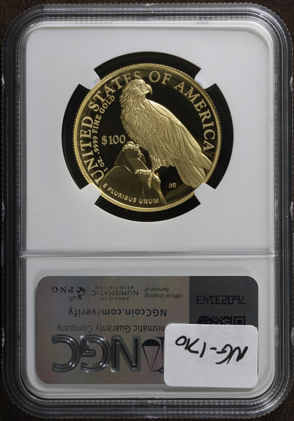 2023-W (PF70) 1 oz High Relief Proof Gold American Liberty $100 NGC FDOI