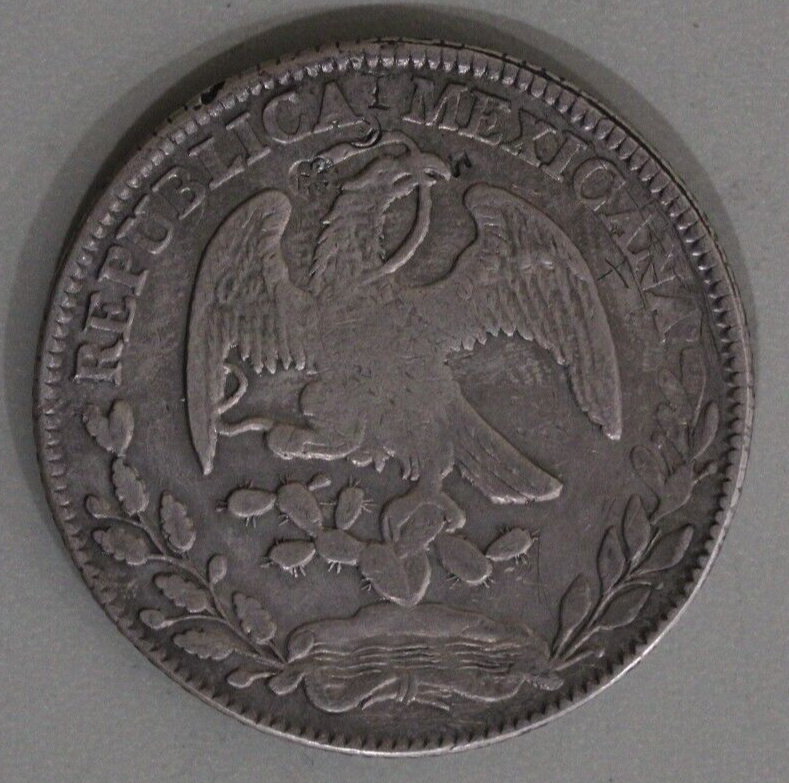 Mexico 1875-Zs Cap and Ray 8 Reales Toned - Zacatecas Mint Silver Coin