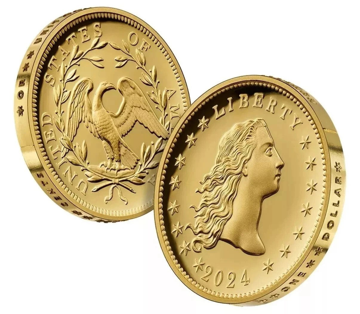 2024 230th Anniversary Flowing Hair Gold Coin / Medal with OGP and COA