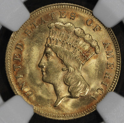 1878 (MS64) Indian Princess Three Dollar Gold $3 NGC