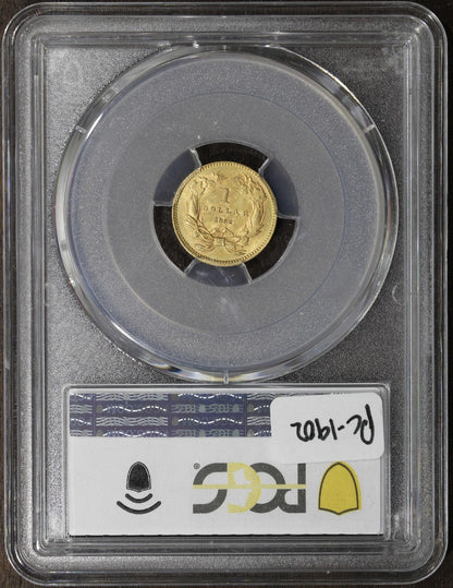 1862 (MS62 CAC) Type 3 Indian Princess Gold Dollar $1 PCGS