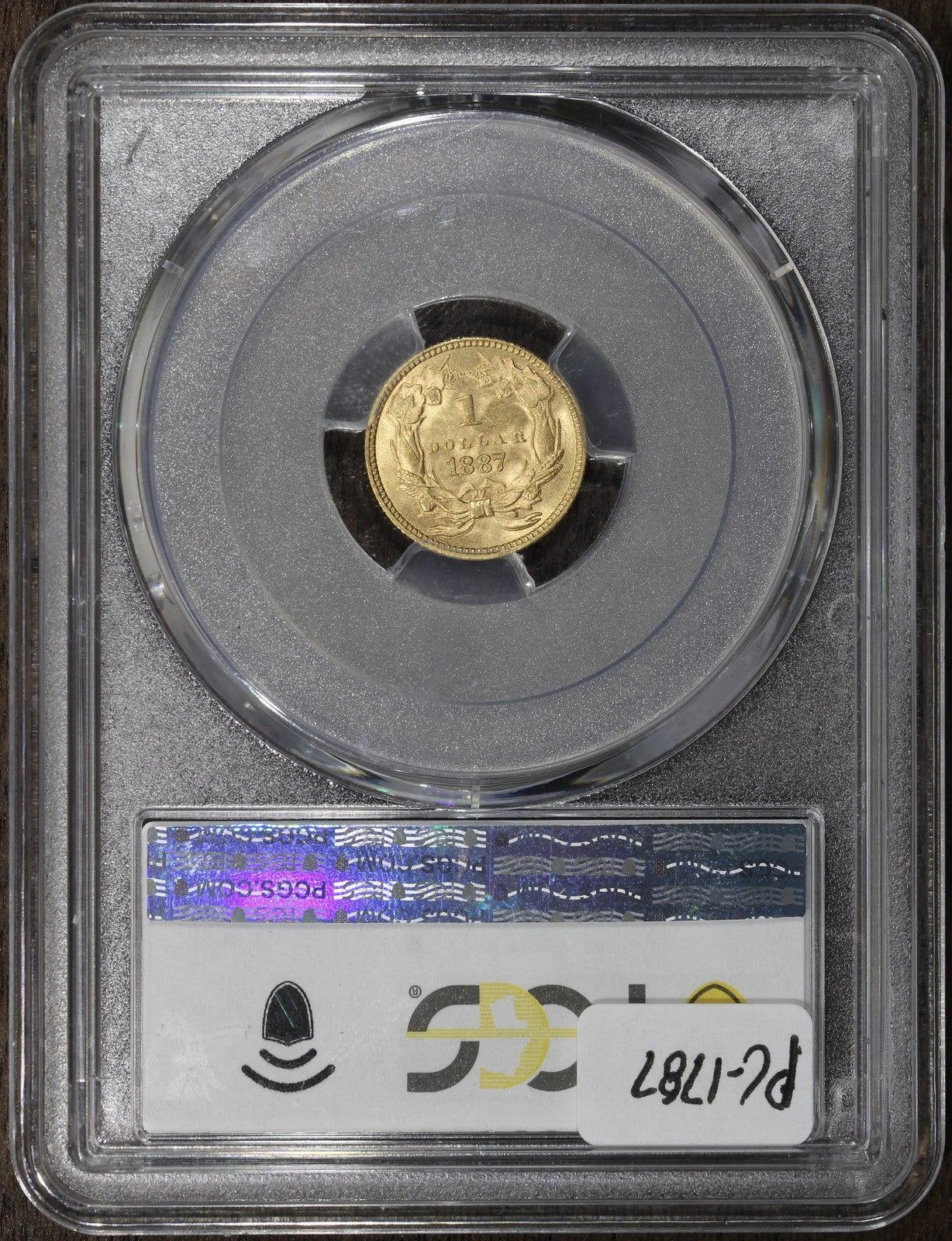 1887 (MS65 CAC) Type 3 Indian Princess Gold Dollar G$1 PCGS - Beautiful