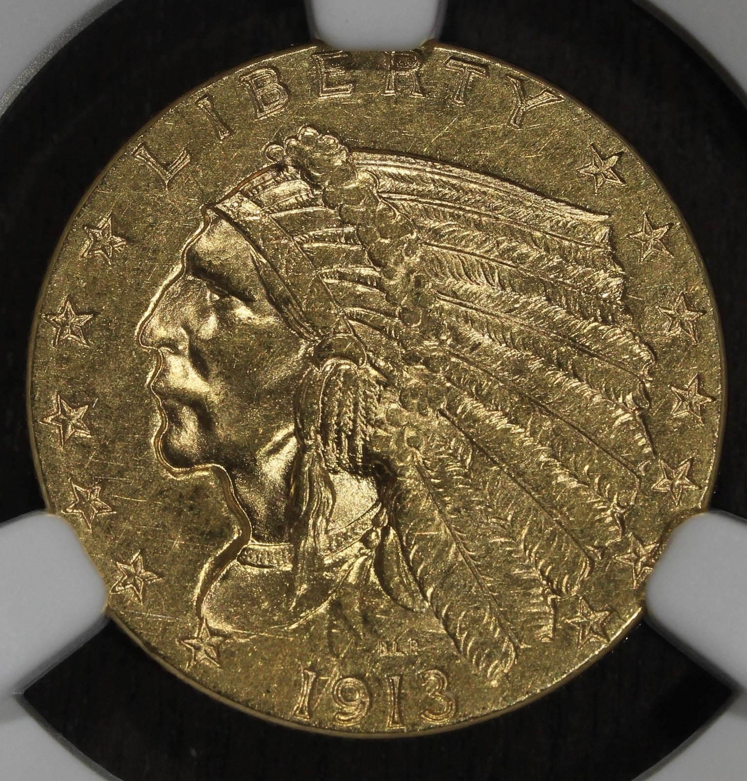 1913 (MS62) Indian Head Gold Quarter Eagle $2.5 NGC