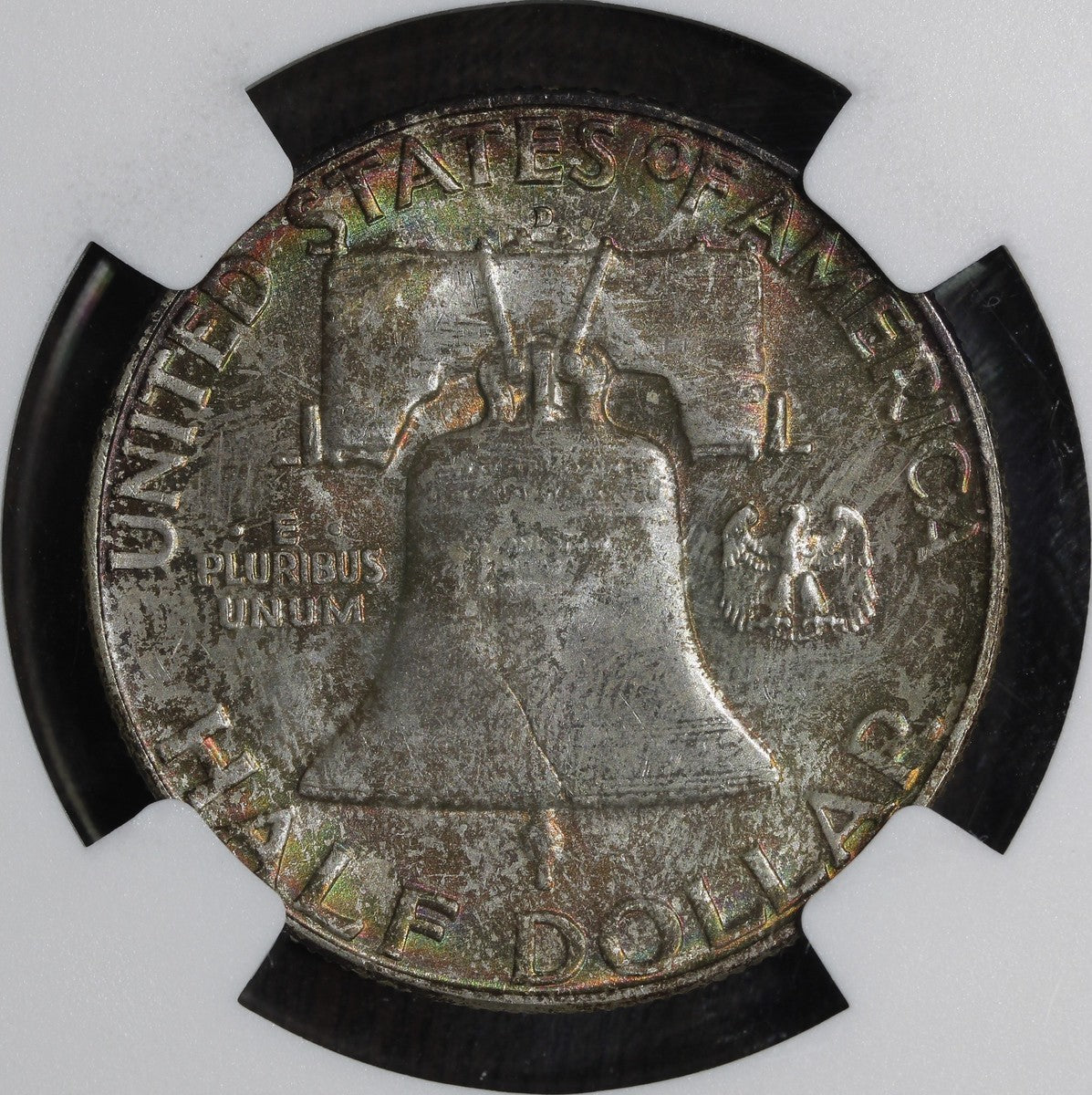 1957-D (MS67 CAC) Franklin Half Dollar 50C NGC - Rainbow Toned