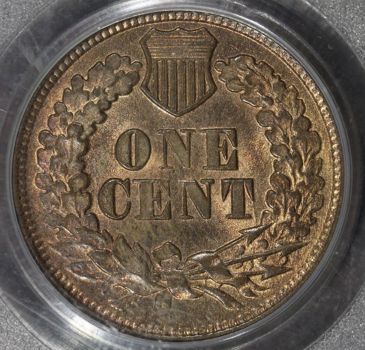 1865 (MS63RB CAC) Indian Head Cent 1C PCGS - Fancy 5