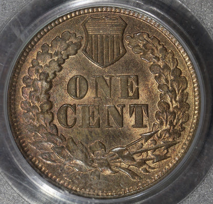 1865 (MS63RB CAC) Indian Head Cent 1C PCGS - Fancy 5