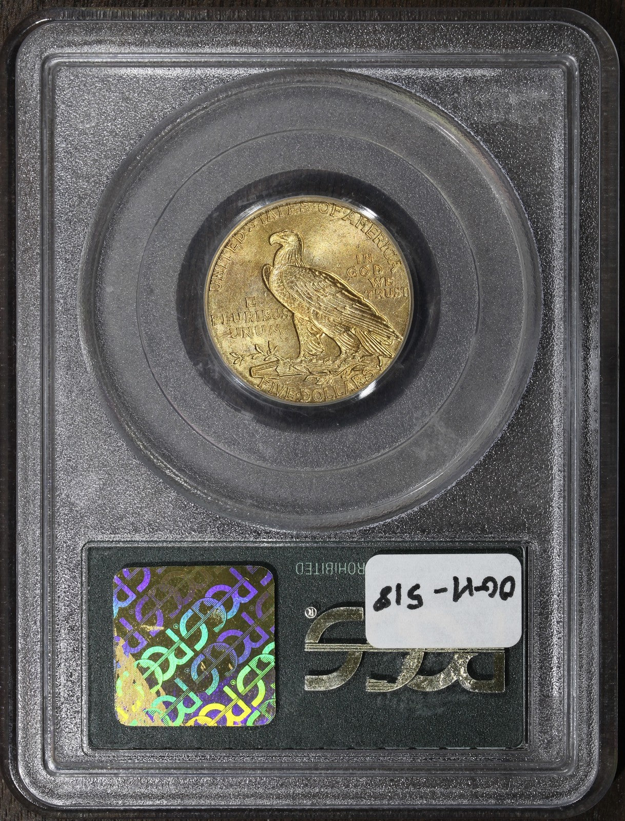 1908 (MS65) Indian Head Half Eagle $5 PCGS OGH