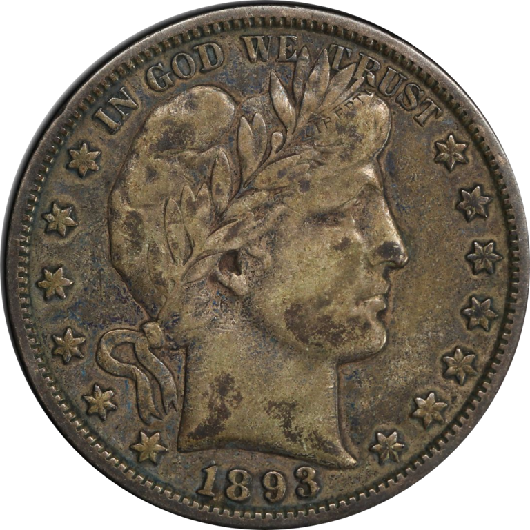 1893-S (VF25) Barber Half Dollar 50C PCGS - Better Date Type Coin