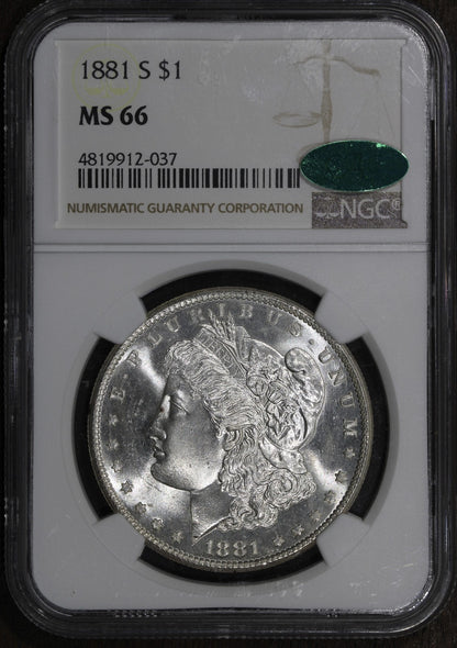 1881-S (MS66 CAC) Morgan Silver Dollar $1 NGC - Superb Gem