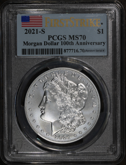 2021-S (MS70) Morgan Silver Dollar $1 PCGS - First Strike