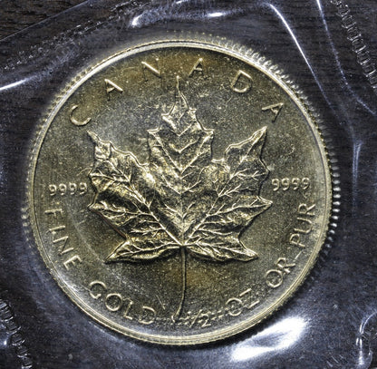 1988 1/2 oz Canadian Gold Maple $20 .9999 Fine
