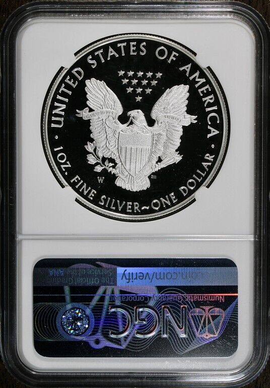 2020-W (PF70) V75 Proof American Silver Eagle NGC - Flag Label