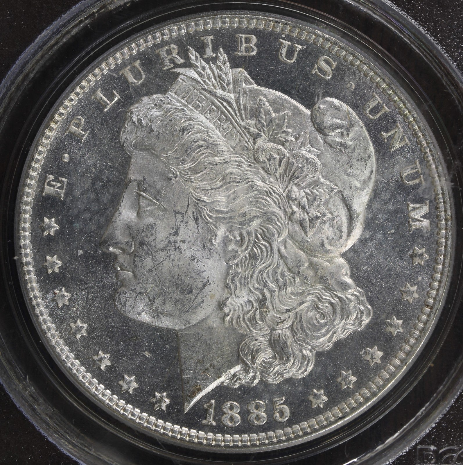 1885 (MS64 DMPL CAC) Morgan Silver Dollar $1 PCGS - Great Contrast