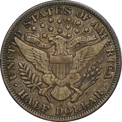 1893-S (VF25) Barber Half Dollar 50C PCGS - Better Date Type Coin