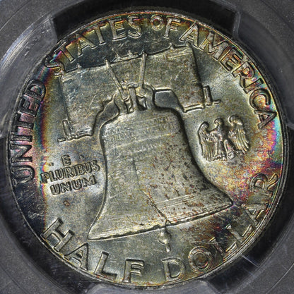 1963 (MS63) Franklin Half Dollar 50C PCGS - Rainbow Toned