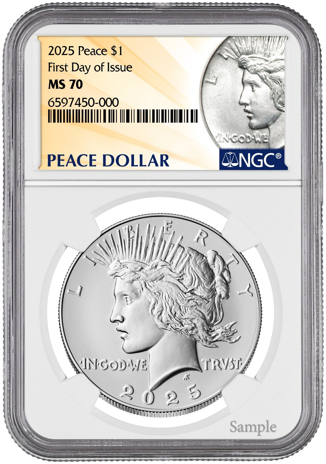 2025-P (MS70) Morgan & Peace Silver Dollar (2 Coin) First Day Of Issue FDOI NGC