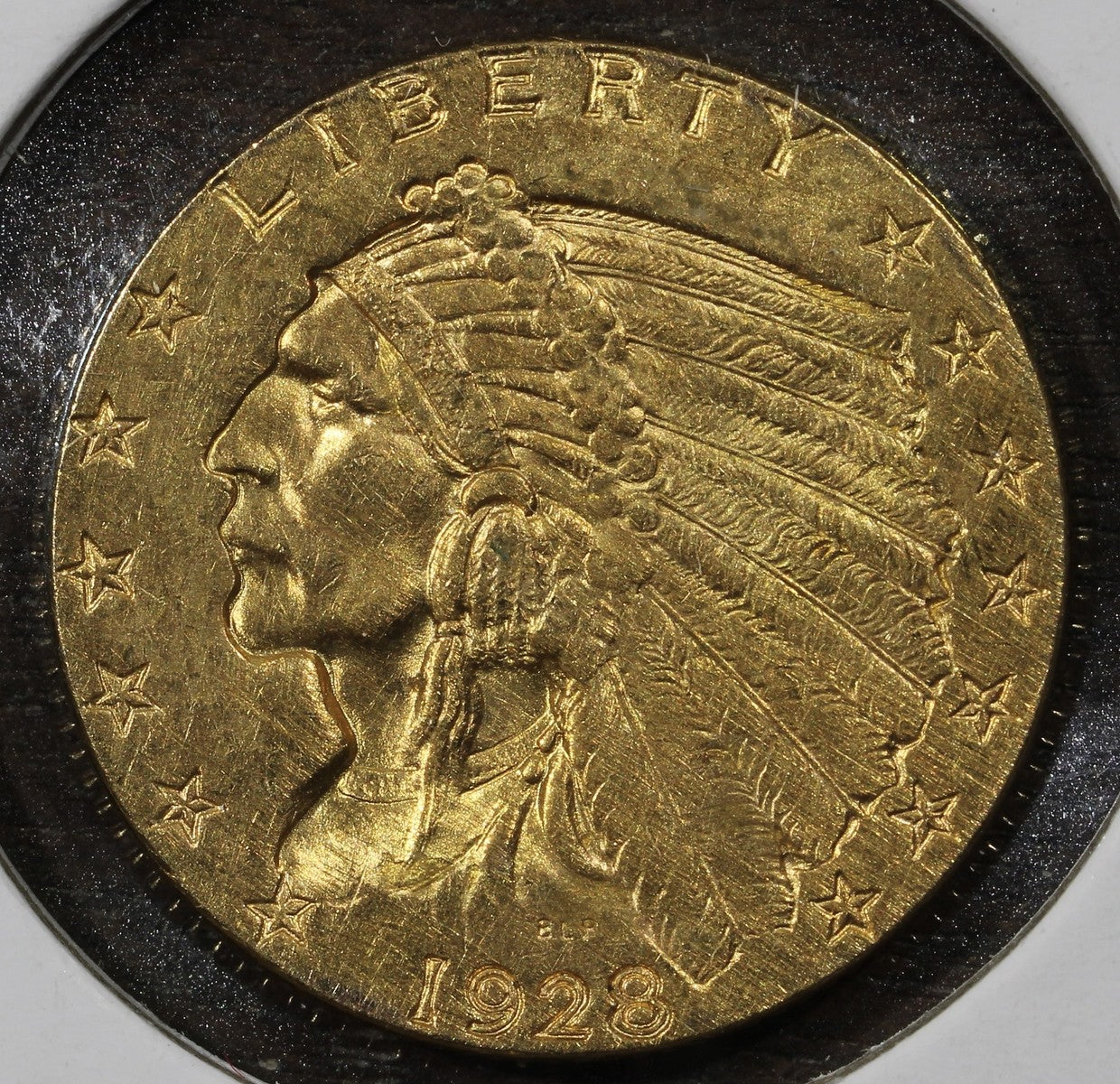 1928 Indian Head Gold Quarter Eagle $2.50 Uncirculated Light Hairlines