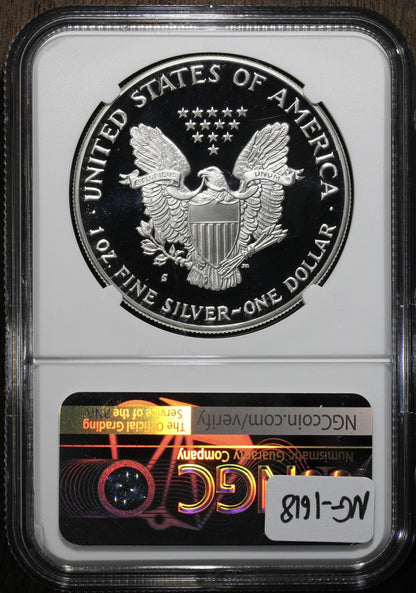 1990-S (PF70 Ultra Cameo) Proof American Silver Eagle $1 ASE NGC