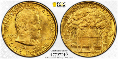 1922 (MS65 CAC) Grant Commemorative Gold Dollar G$1 PCGS - Star