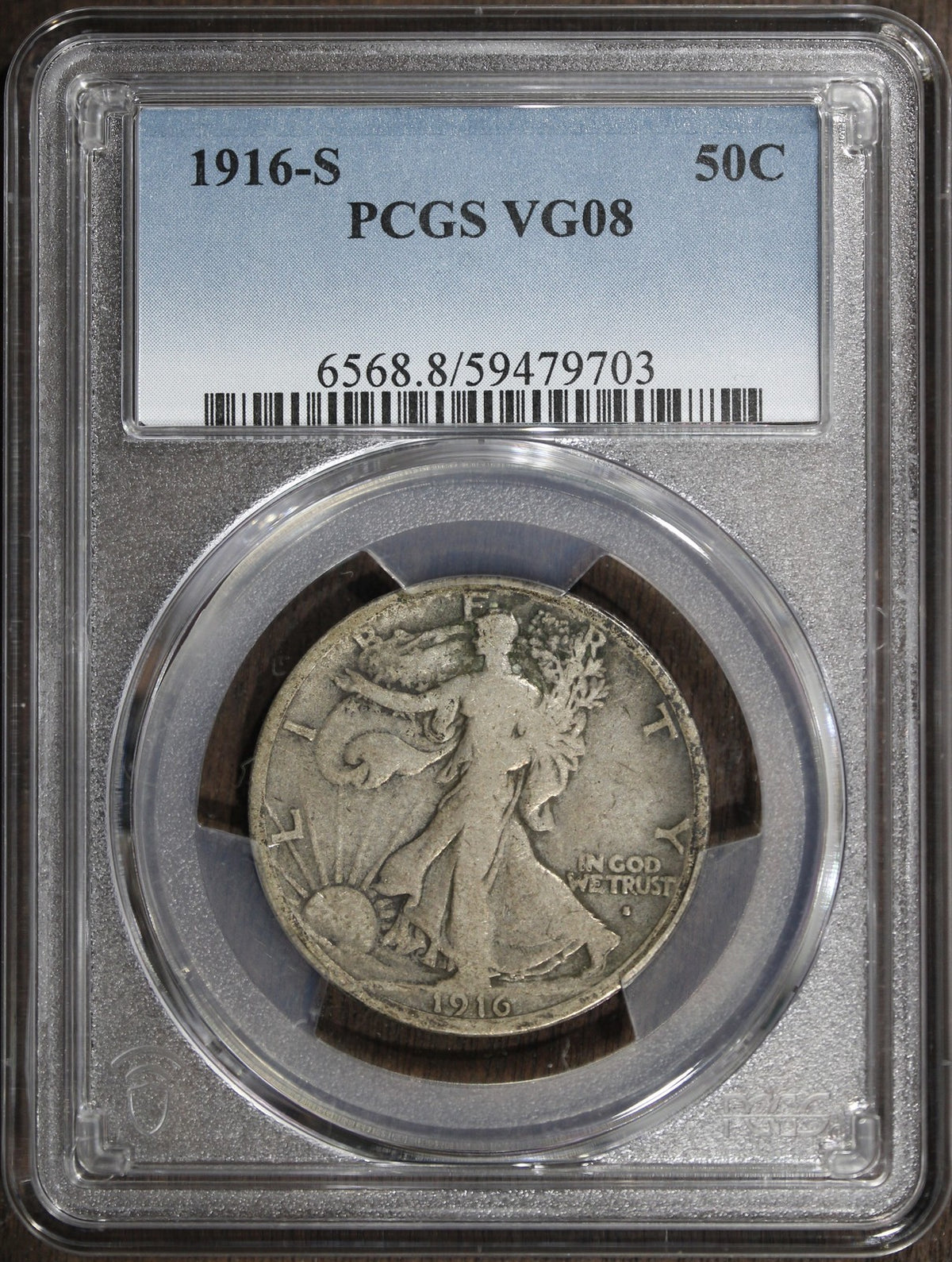 1916-S (VG08) Walking Liberty Half Dollar 50C PCGS
