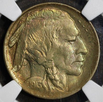 1913 (MS66 CAC) Type 1 Buffalo Nickel 5C NGC - Rainbow Toned